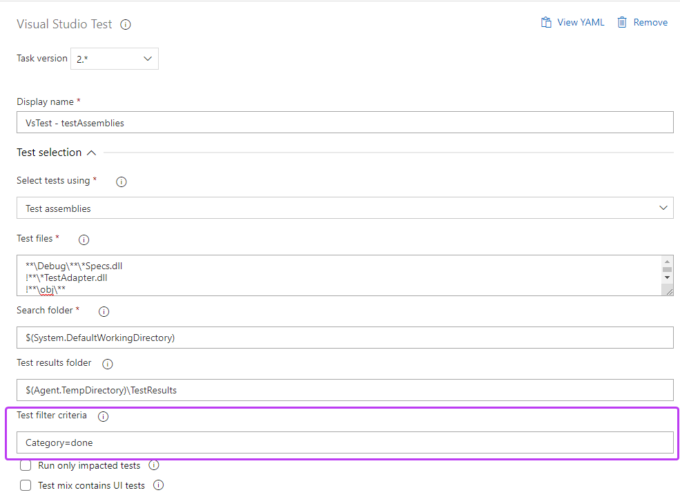 Visual Studio Test task